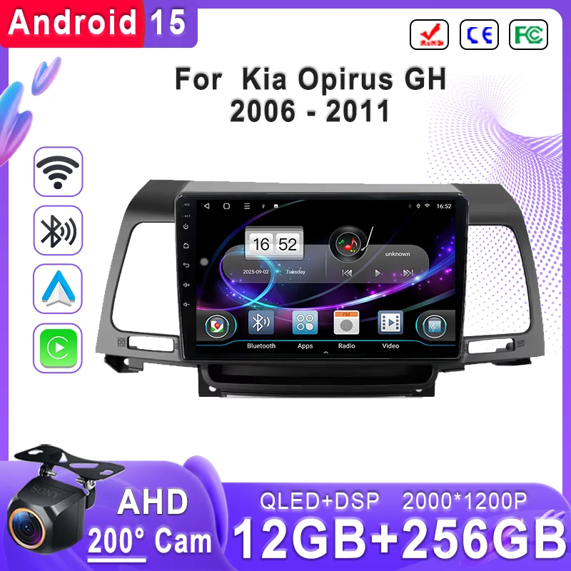 

Android 15 2K Incell Screen Plug and Play For Kia Opirus GH 2006 - 2011 Stereo Head Unit High-performance CPU GPS Navigation BT
