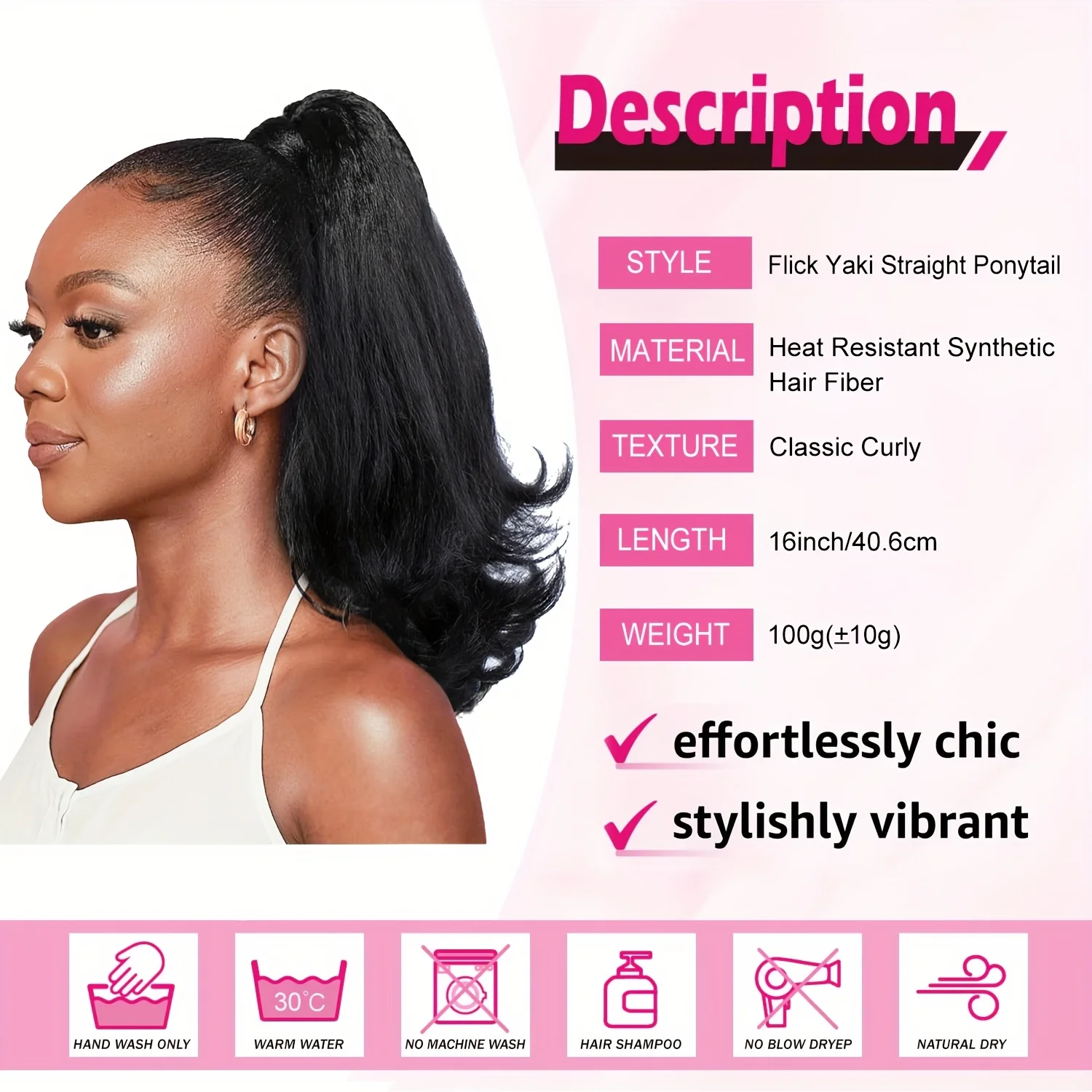 Kinky Straight Drawstring Ponytail Extension for Afro Women Tail Warping Pony Tail Hair Extension Black Ponytail Synthetic