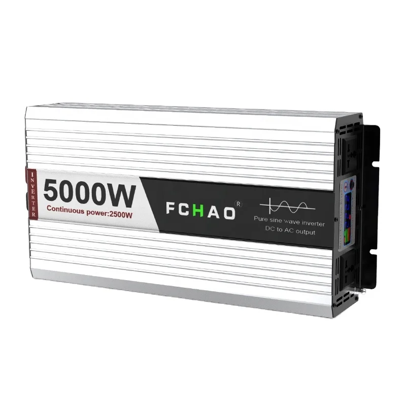 Инверторная плата FCHAO 2500W с чистой синусоидой, преобразователь DC в AC с многоуровневой защитой, высококачественный ЖК-экран, сертификаты CE RoH