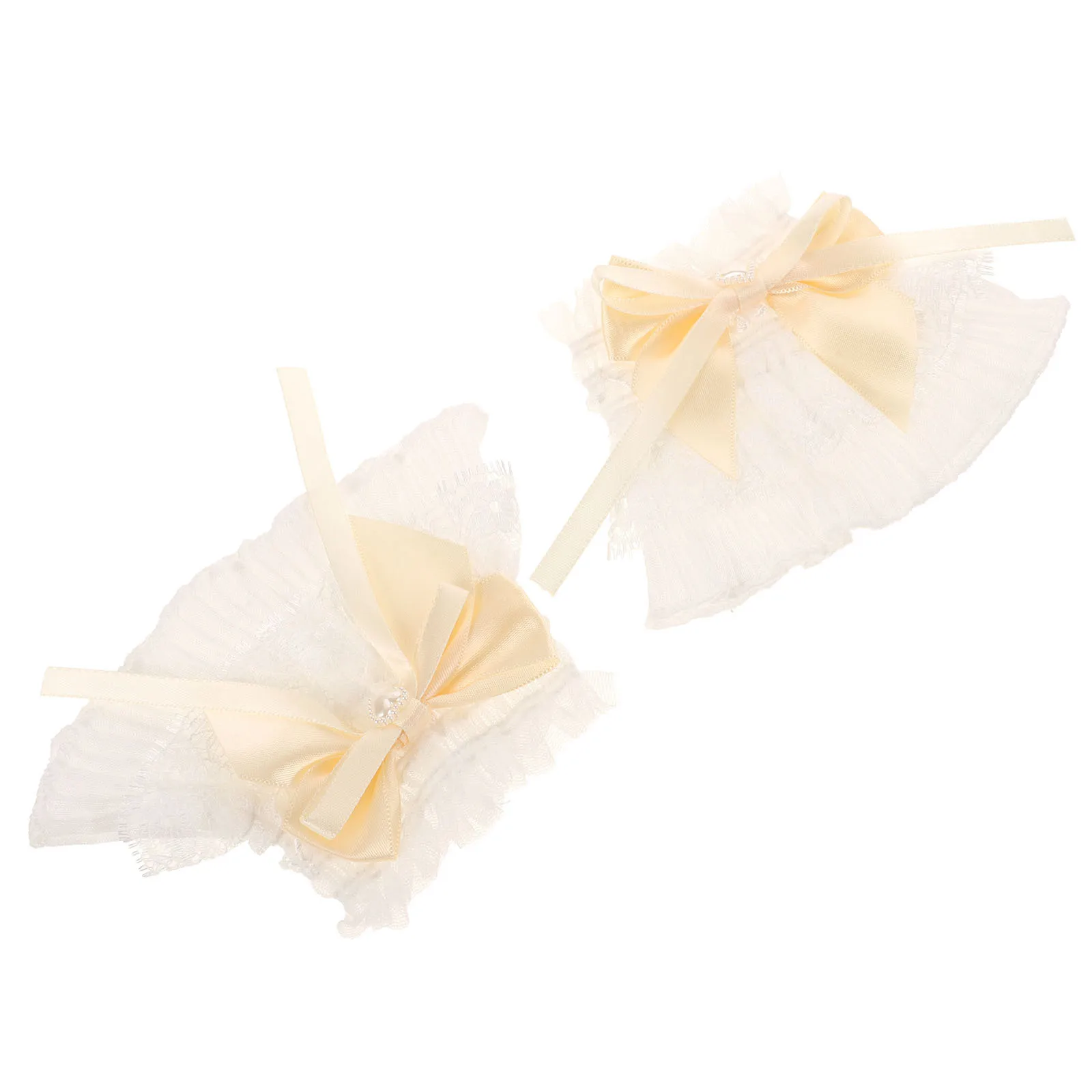 1 زوج الدانتيل الأصفاد اليد النساء معقدة الأزهار تصميم انفصال نفخة الأكمام المرفقة الأكمام لفستان نفخة الأكمام