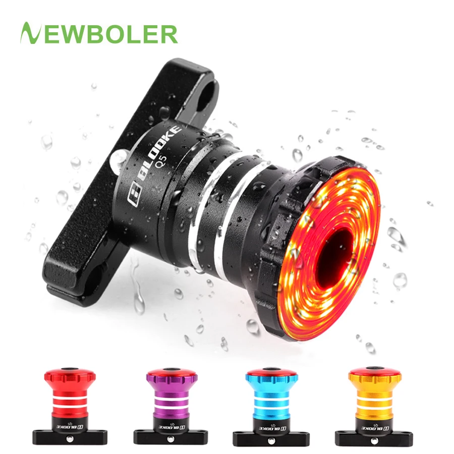 BLOOKE Mountain Bike Light 5 color smart bike taillight brake sensing waterproof USB bike lights bike accessories