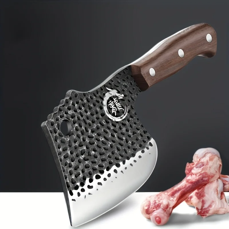 Heavy Duty Chopping Knife, Forged High Manganese Steel Sharp Chopping Axe Knife,Commercial Butcher Knife for Chopping Large Bone