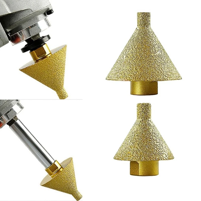 2Pcs M10 Diamond Chamfering Bits For Angle Grinders,Tile  Trimming Cone Carve Polishing Grinding Wheel