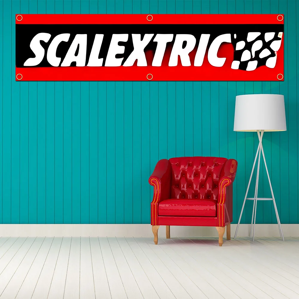 2024 Scalextrics Model Motor Banner Flag Polyester Printed Garage Wall Art Outdoor Decorations Tapestry