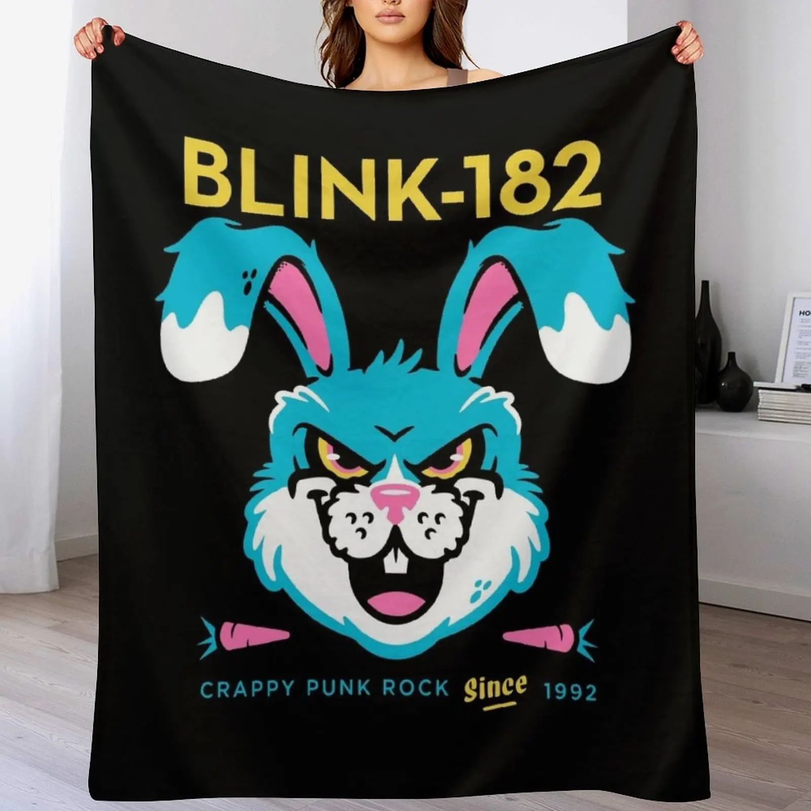 Angry Bunny Throw Blanket Personalized Gift Thermal Blankets