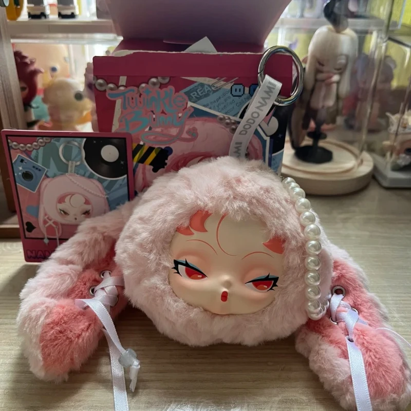 حقيقي دودو نامي طبعة محدودة حقيبة وميض الأرنب سلسلة صندوق أعمى أفخم الفينيل اللعب سلاسل المفاتيح ظهره المعلقات الهدايا