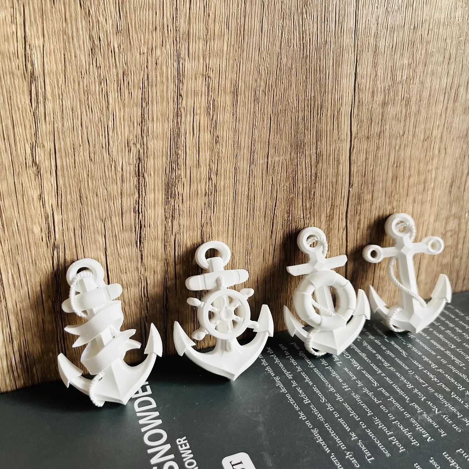 Small Rudder Pendant Silicone Mold DIY Anchor Pendant Cement Plaster Resin Mold Naval Anchor Ship Room Decor
