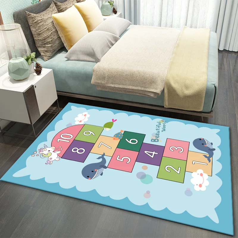 Modern Cartoon Crawling Carpet for Children, Non-Slip Carpets, Simple Living Room Decoration, Bedroom Rug, Study Room, Cloakroom