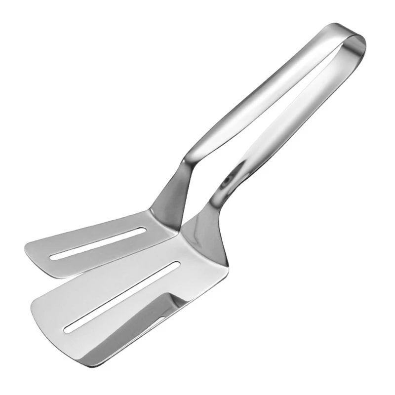 Clip de pala de doble cara de acero inoxidable, pinzas de cocina con espátula de acero inoxidable, abrazadera para parrilla, Clip para espátula volteadora