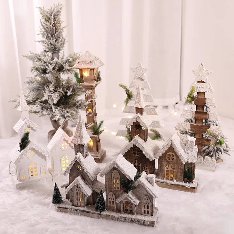 

Elevate Your Christmas Decor: Elegant Wooden Decorative House Pendant Perfect for Navidad Celebrations & Home Accent