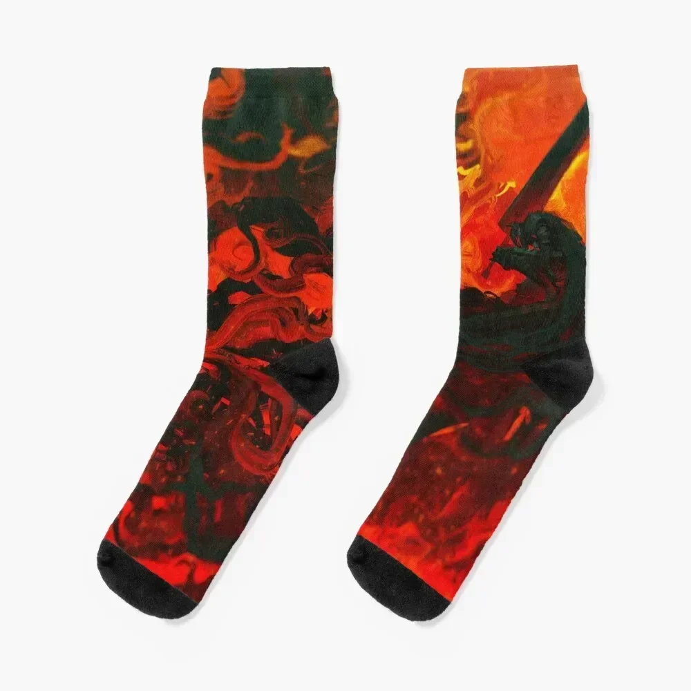 

In flames Socks Lots retro kawaii floral Boy Child Socks Women's