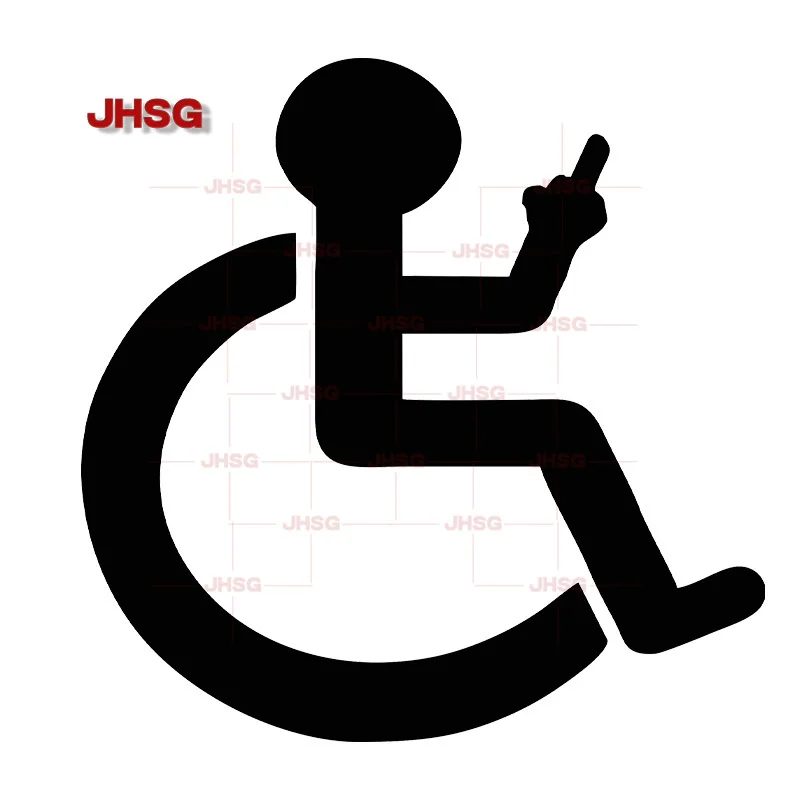 

Cartoon Wheelchair Finger Up Car Sticker Vinyl Decal