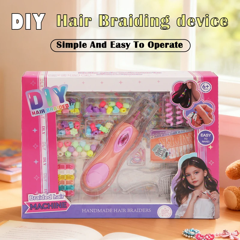 完全なDIYヘアブレイドセット - ビーズとスタイリングツール付き自動ブレイダー、女の子のための楽しいヘアアクセサリーキット