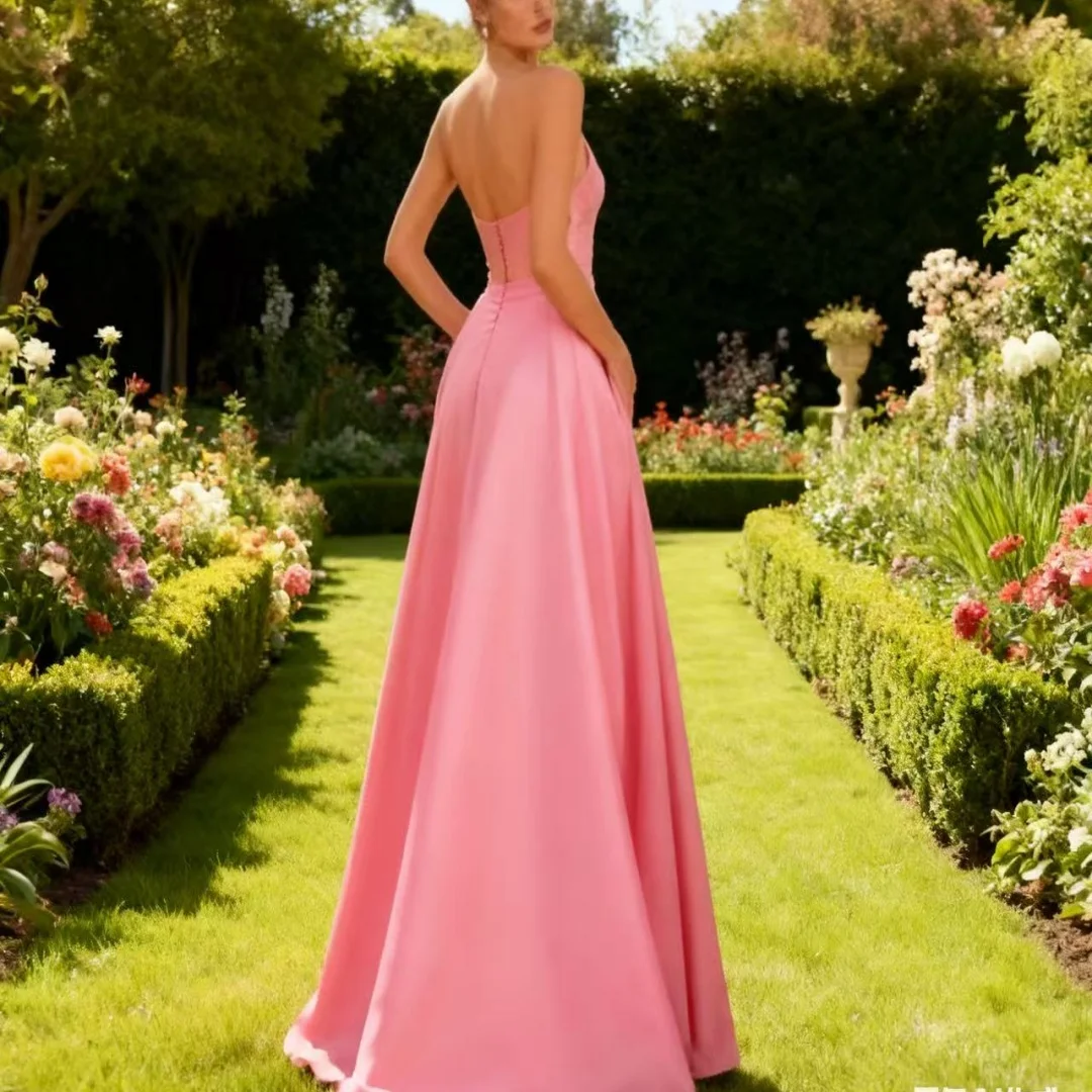 Customized High Split Scoop A-Line Evening Dress formal evening dresses birthday party prom gowns for women