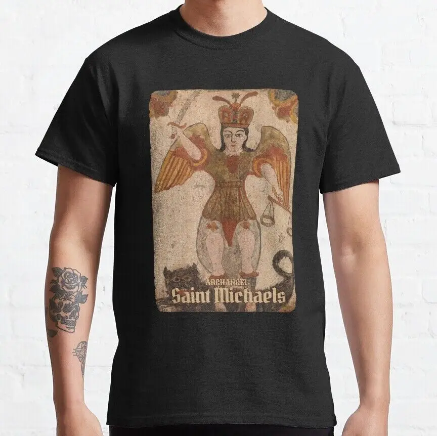 Ancient Art Archangel Saint Michael Classic    Anime Graphic T-shirts unisex Short Sleeve Tees Vintage High Quality 100%Cotton