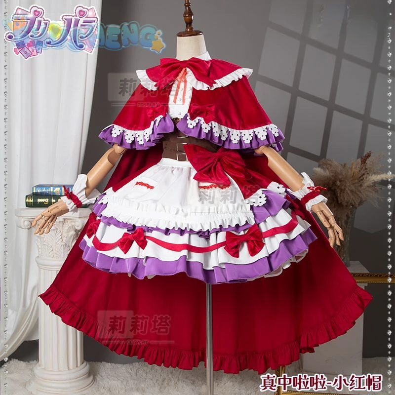 Manaka Laala Cosplay 10. Jahrestag Weihnachten rotes Lolita Kleid Anime PriPara Kostüm Party Geschenk Mädchen Accessoires süßes neues Set