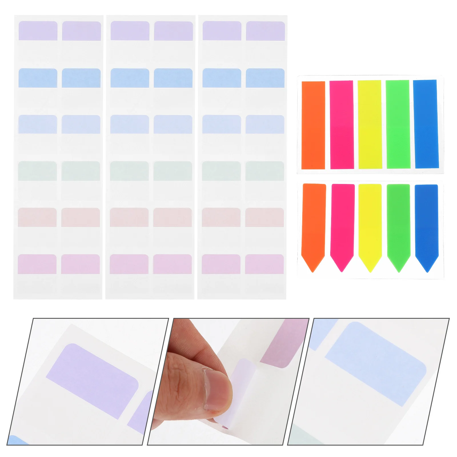 640 ชิ้นแท็บหน้าเหนียวหมายเหตุกระดาษโปร่งใสสีบันทึกสําหรับโน๊ตบุ๊คโรงเรียนอุปกรณ์สํานักงานปฏิบัติคําอธิบายประกอบ