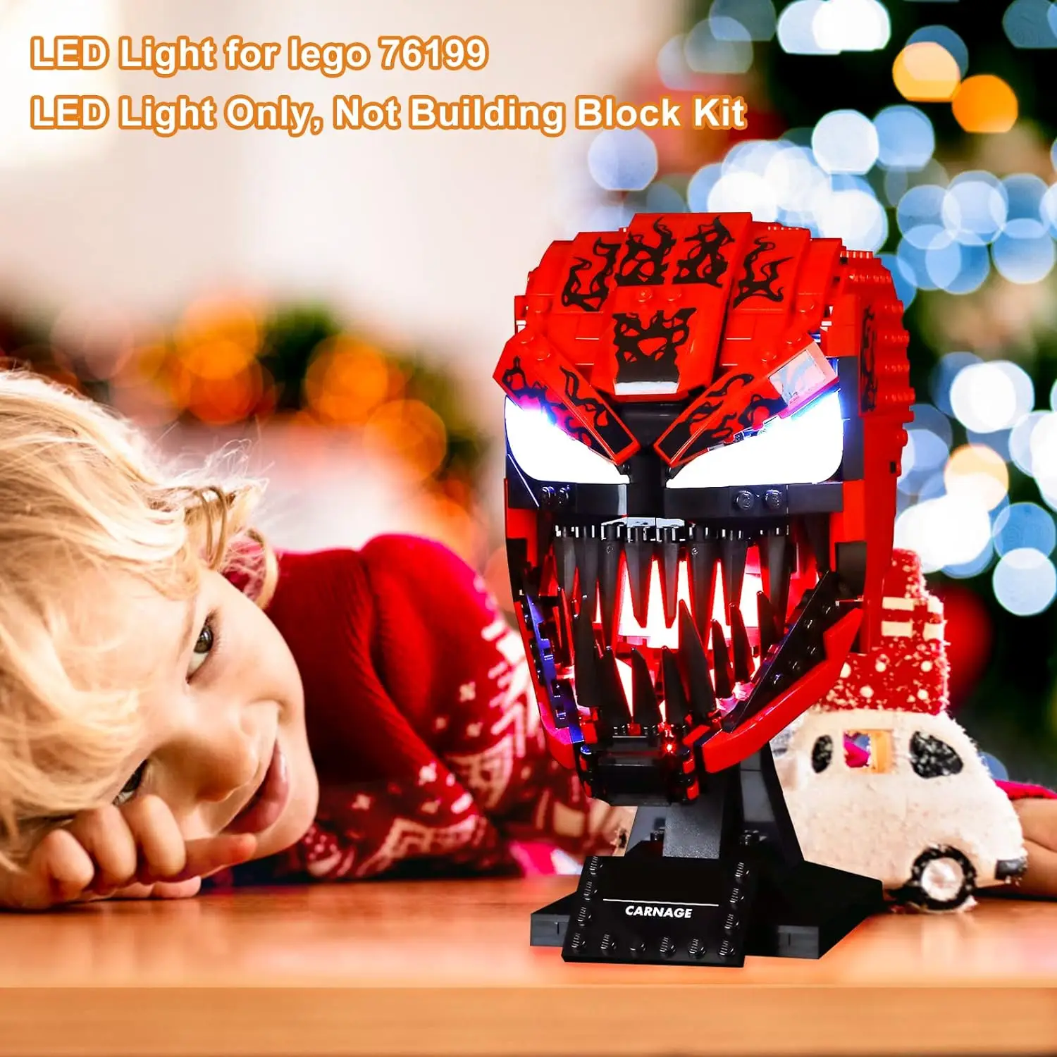 Hprosper 5V LED Light for 76199 Carnage Decorative Lamp With Battery Box (Not Include Lego Building Blocks)