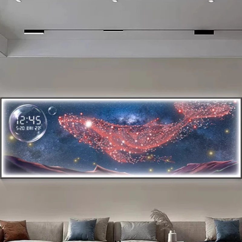 غرفة المعيشة الديكور اللوحة ساعة إلكترونية الحديثة الراقية الإبداع ساعة حائط عناصر ديكور المنزل reloj de pared الأثاث #5