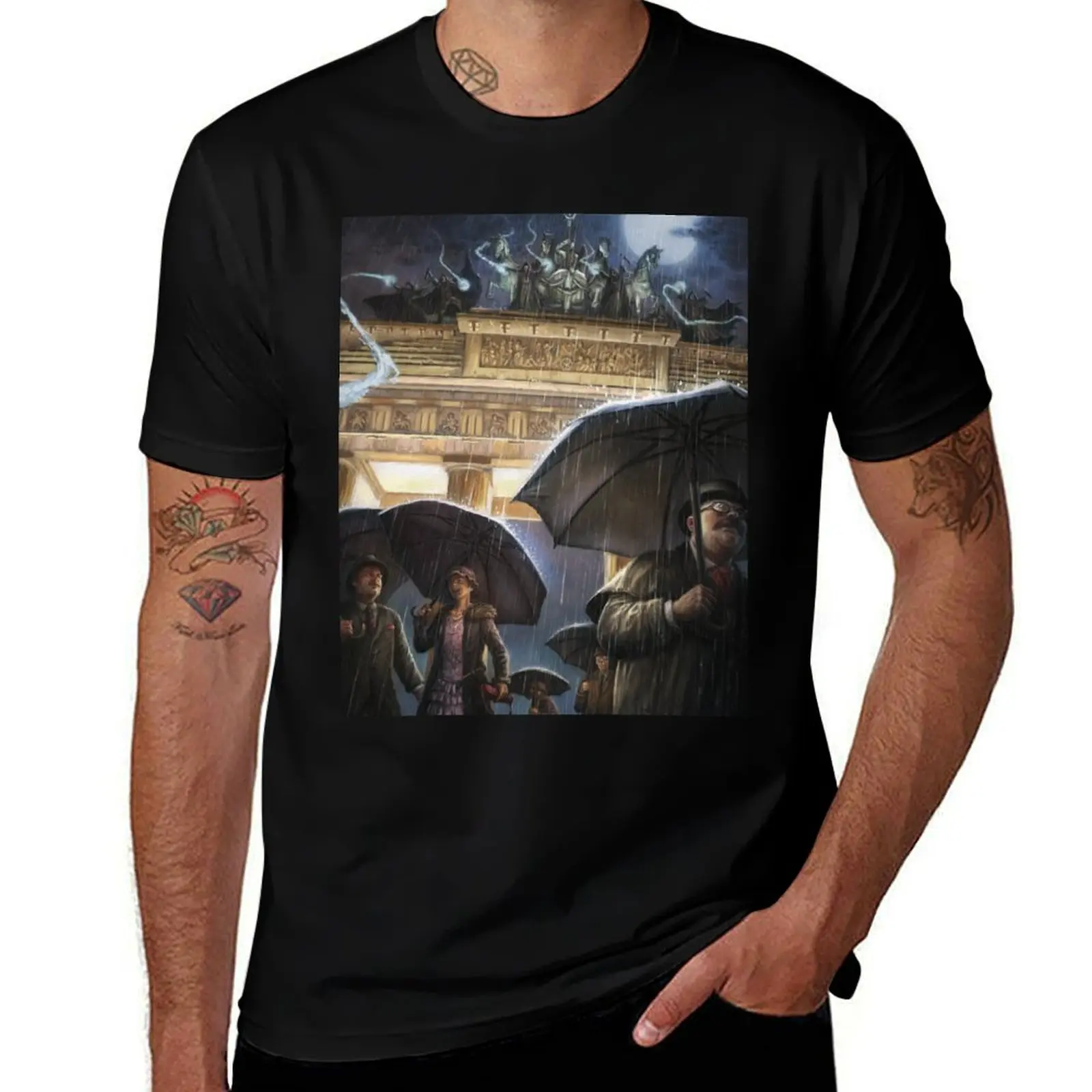 Brandenburg Gate by Pat Loboyko T-Shirt Anti-Fade Casual Tee Shirt