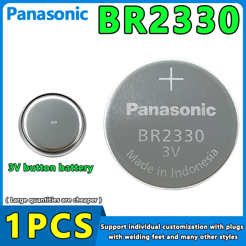 

1Pcs Panasonic BR2330 3V Button Cell Battery CR2330 ECR2330 2330 Car Remote Control LED Flash Card Installed Coin Batteries