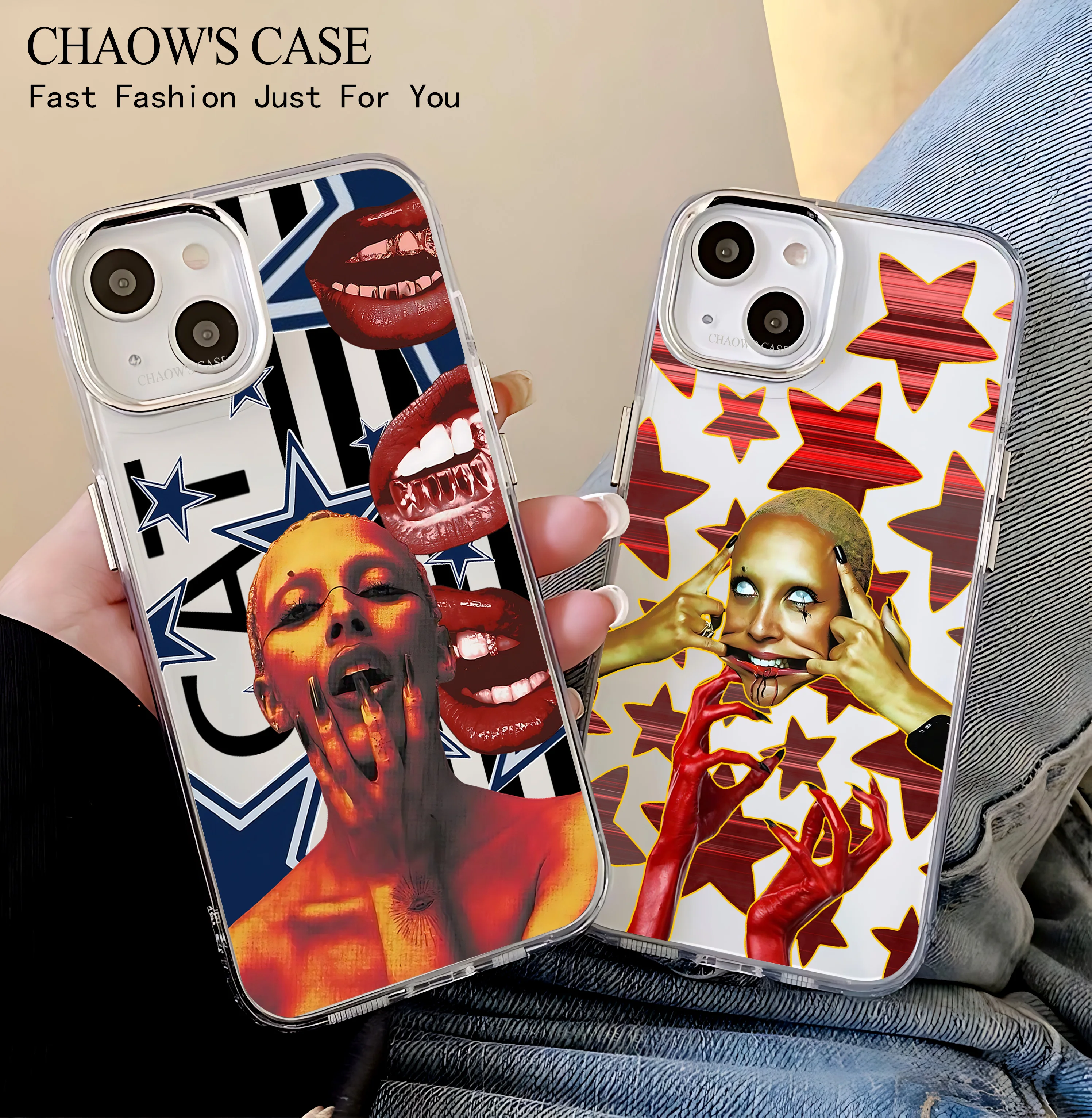 Dark aesthetics star Phone Case for Samsung Galaxy S25 S24 S23 S22 S21 Note20 FE Ultra Edge Plus 4G 5G Transparent Soft Cover