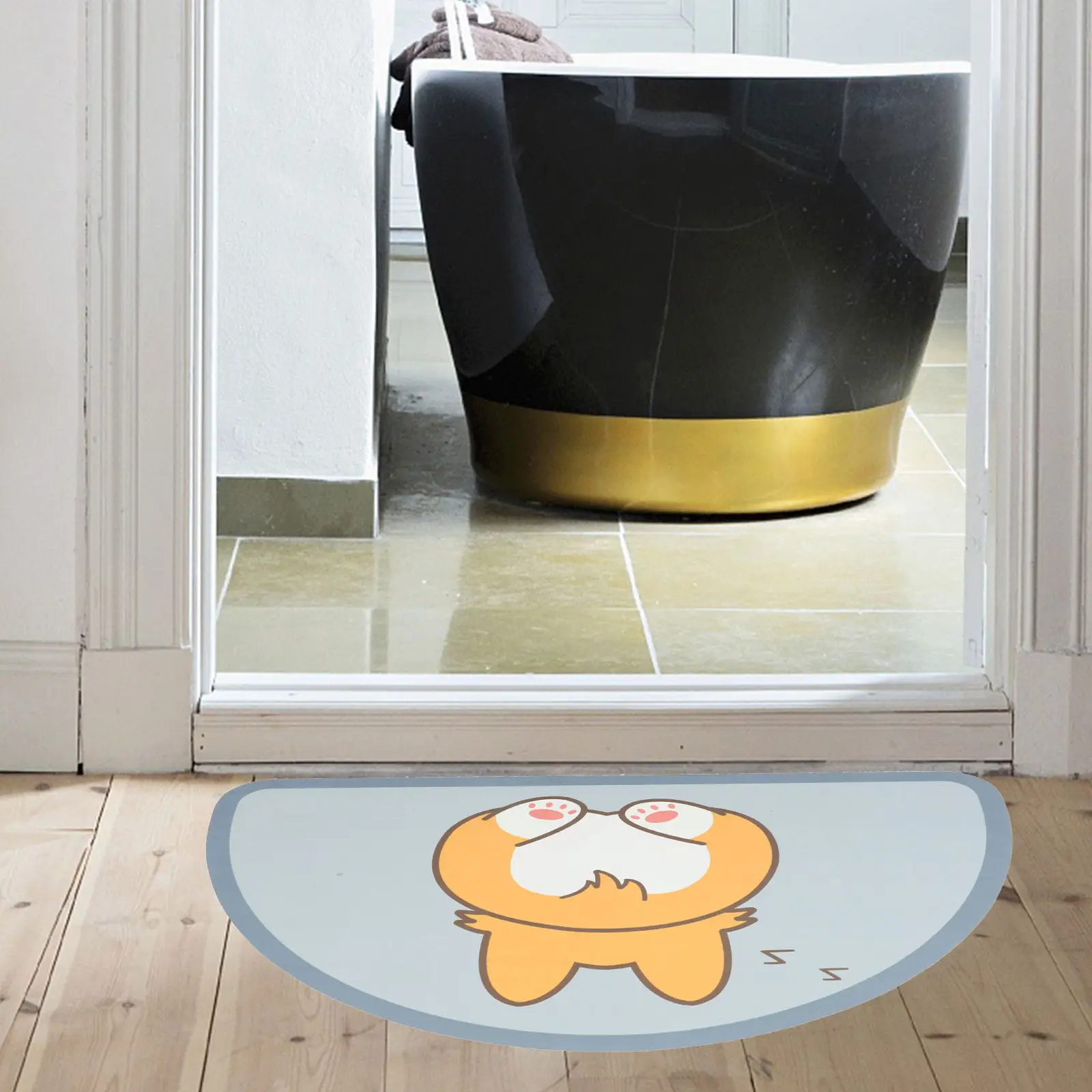 

Super Absorbent Bathroom Floor Mat Anti-Slip Wear-Resistant Shower Rug Lightweight Reusable Home Useful Floor Decor