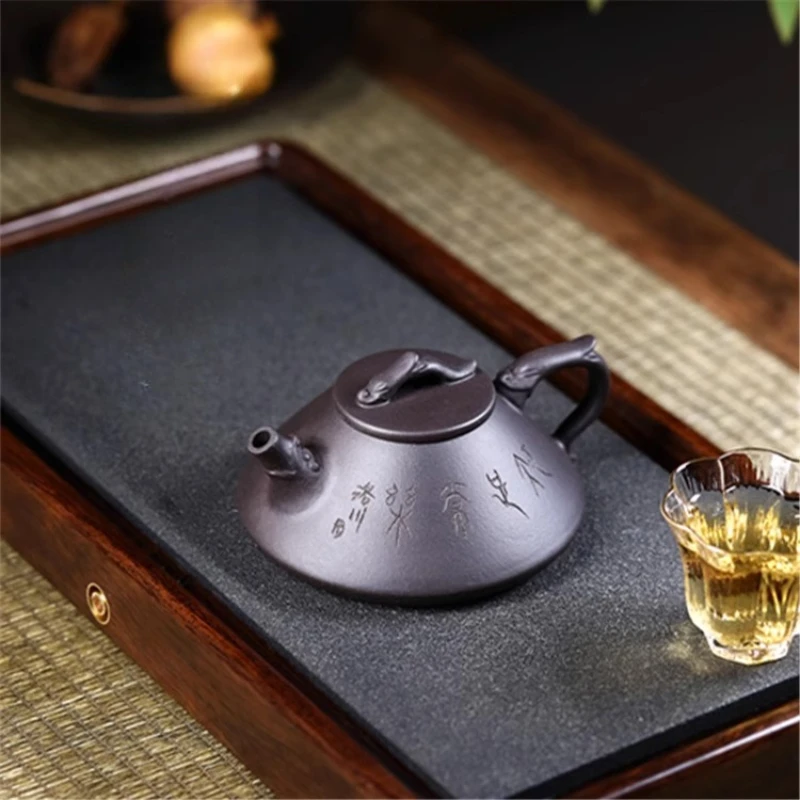 160ml Yixing Purple Clay Teapot Hand Carved High-end Teapot for Home Use Green Tea and Red Teapot Tea Infuser Ceramic Tea Set