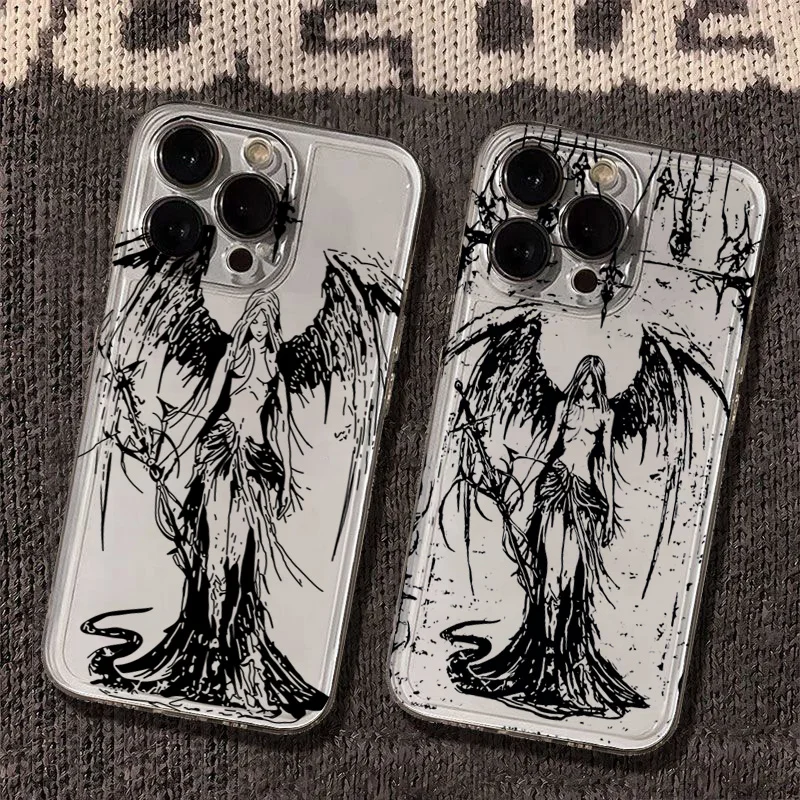 INS Style Space Angel Girl Handyhülle für Samsung Galaxy S26 S25 S24 S23 S22 Ultra FE A57 A37 A17 A35 A55 A15 A16 A56 5G Cover