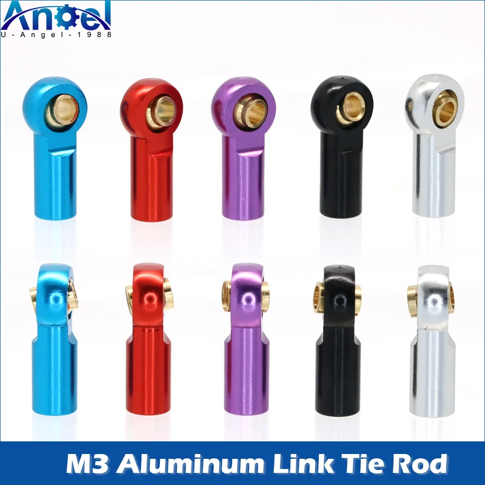 

5 шт. металлических алюминиевых шаровых шарниров M3 для тяговых стержней радиоуправляемых моделей 1/10, таких как AXIAL SCX10 D90 D110, Tamiya Racing