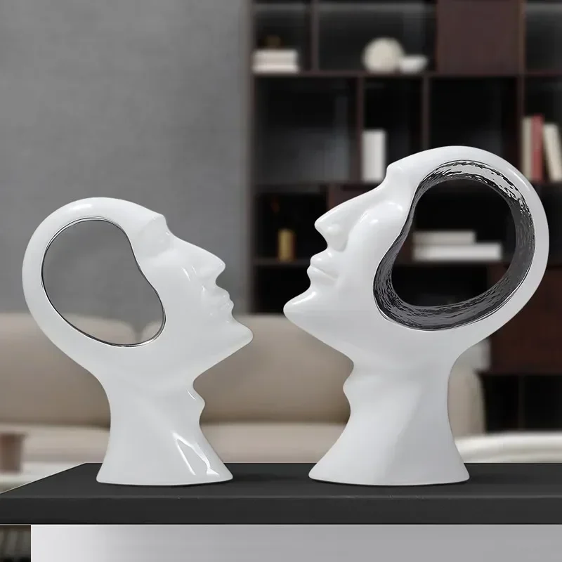 

Modern Thinker Abstract Character Ceramic Decoration Home Livingroom Desktop Statues Ornaments Decor Study Room Figurines Crafts