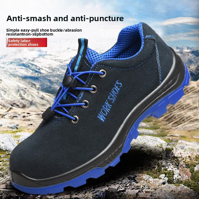 Herren-Sicherheitsschuhe, Arbeitsschuhe mit weicher Sohle und Schutz, leichte Arbeitsschuhe, Stahlkappe, Schuhe, Anti-Smashing-Stichschuhe
