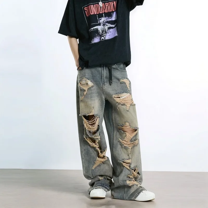 

New Trendy Loose Casual Pants Versatile for Couples in Spring Summer Ultra-thin Ice Silk Comfortable Straight Leg Wide Leg Pants