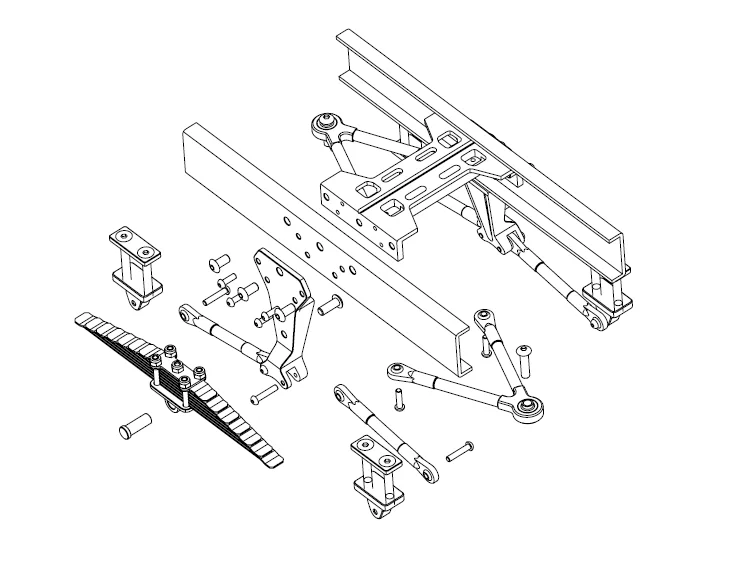 LESU X-8002 1/14 modelo de camión conjunto de suspensión trasera adecuado para tractor Tamiya posición del orificio original RC camión de barro modificado