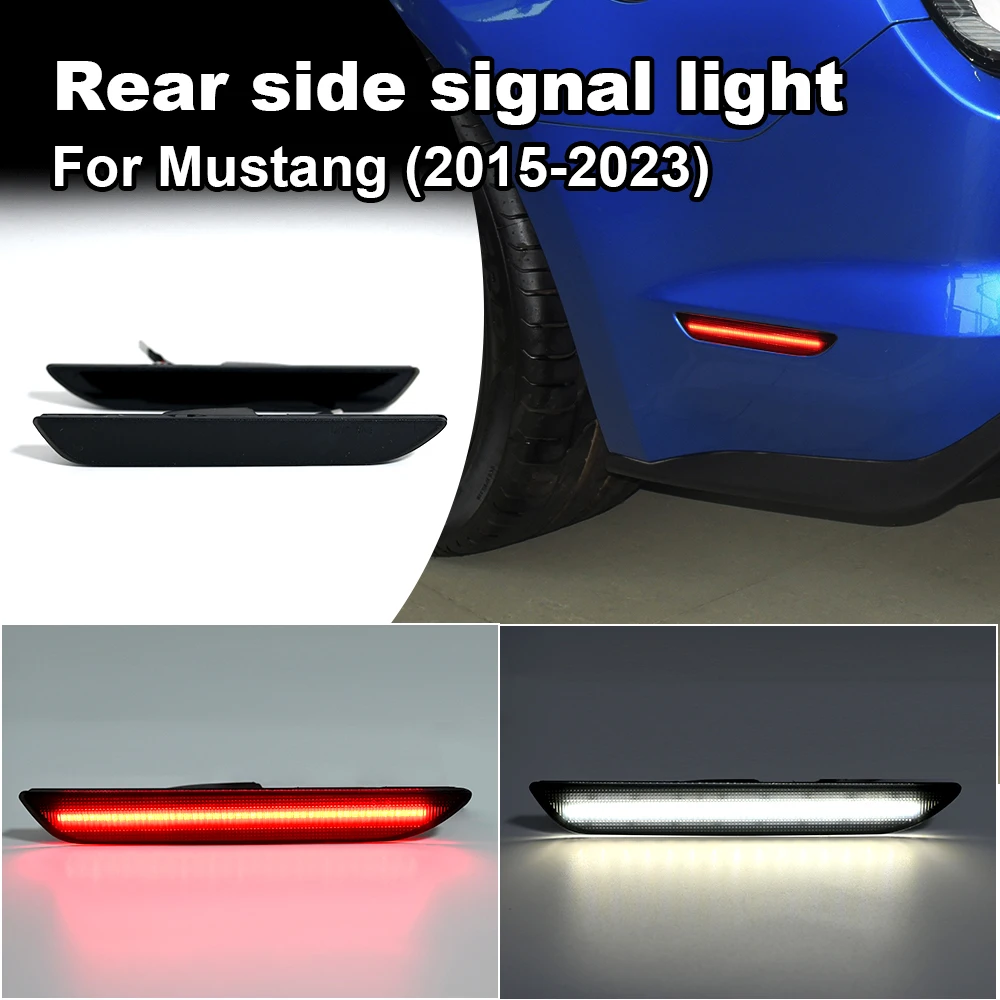Para ford mustang 2015 2016 2017 2018 2019 2020 2021 2022 2023 luz de marcação lateral estacionamento led amortecedor traseiro lâmpada lateral vermelha branca