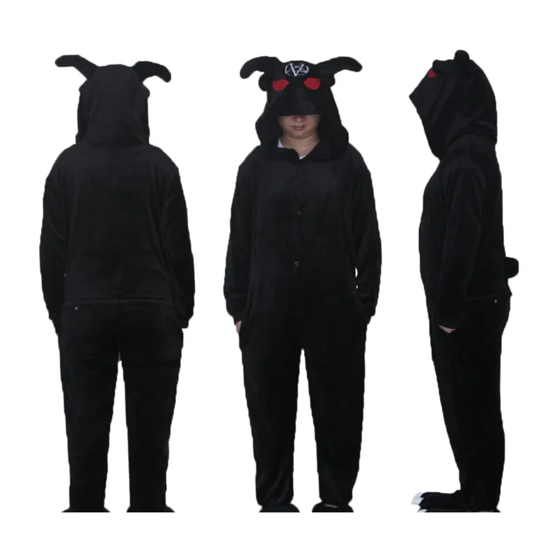 Black Sheep Onesies Kugurumi Cartoon Animal Cat Pajamas Cosplay Costumes Adult Funny Sleepwear Winter Jumpsuit Onepiece