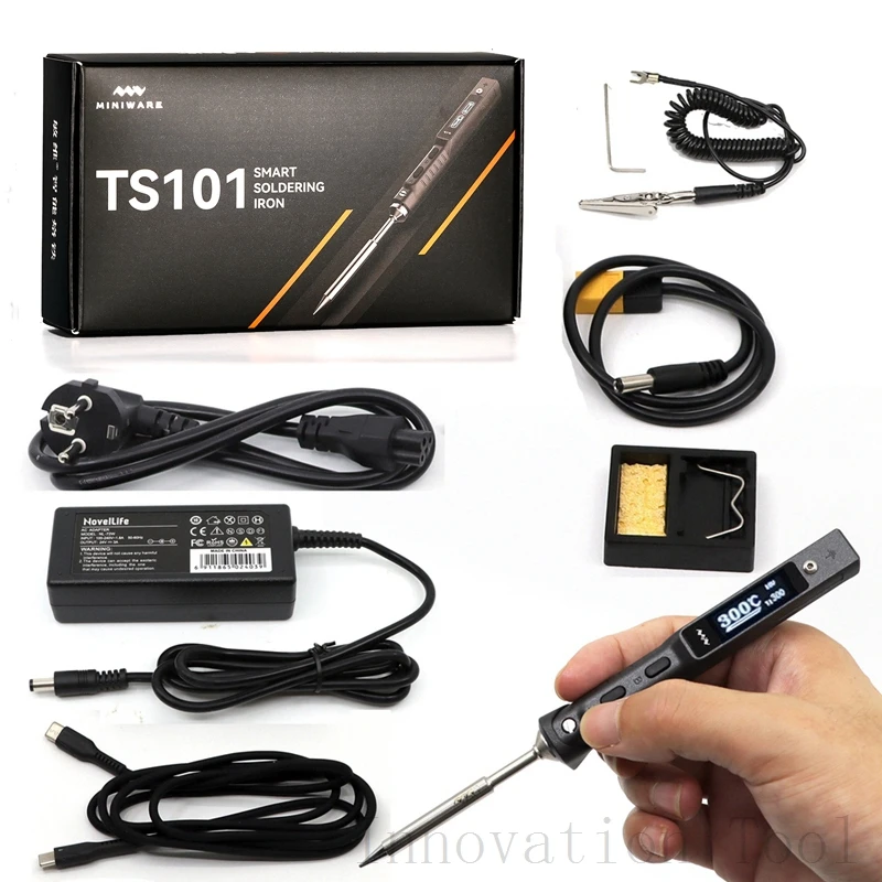 Original TS101 Mini USB Electric Soldering Iron Adjustable Temperature Portable Solder Station 24V 3A Power Supply TS100 Upgrade