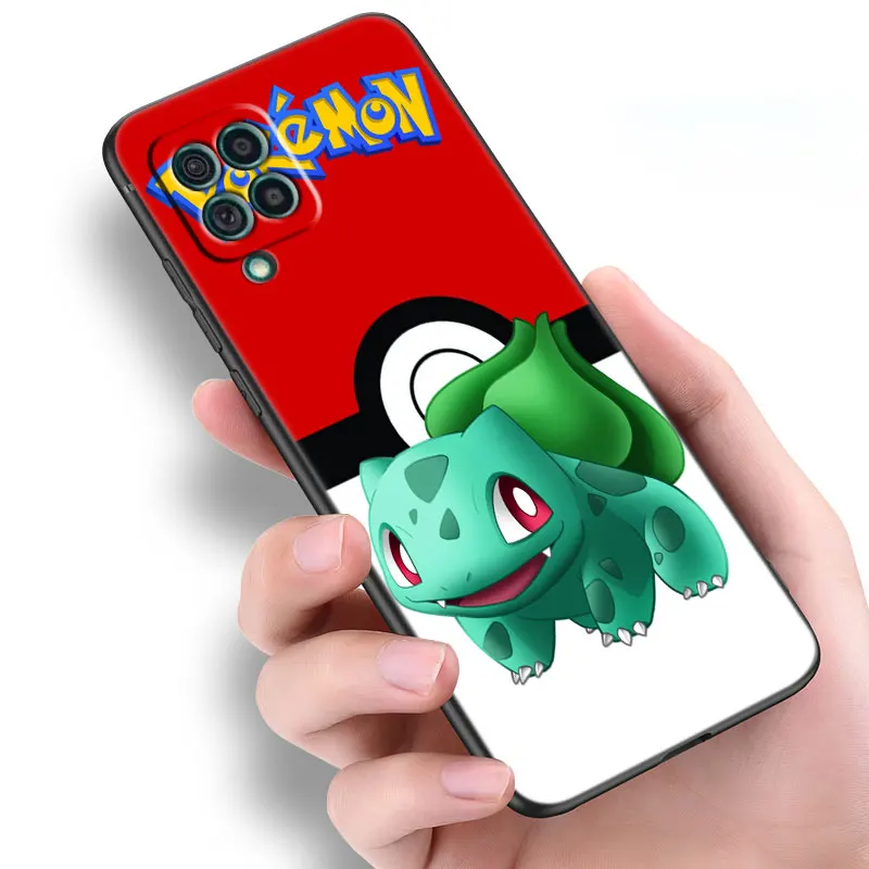 Bulbasaur Pokemon Black Case For Samsung Galaxy A12 A13 A14 A22 A23 A32 A33 A34 A52S A53 A54 A72 A73 5G A24 A04S A50 A51 A70 A71