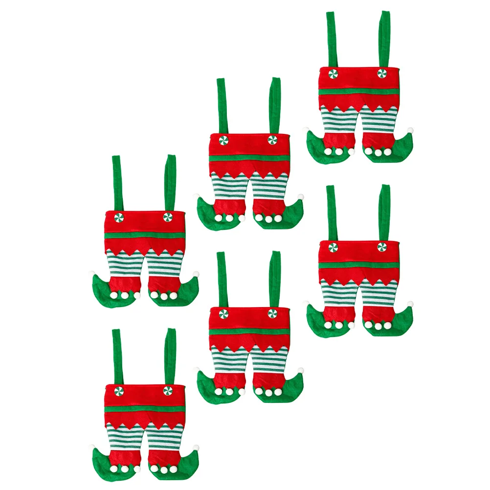 

6 Pcs Non woven Christmas Bag Gift Pouch Decorative Treat Bags for Party Favors Large Size Hold C ies Nougat Holiday