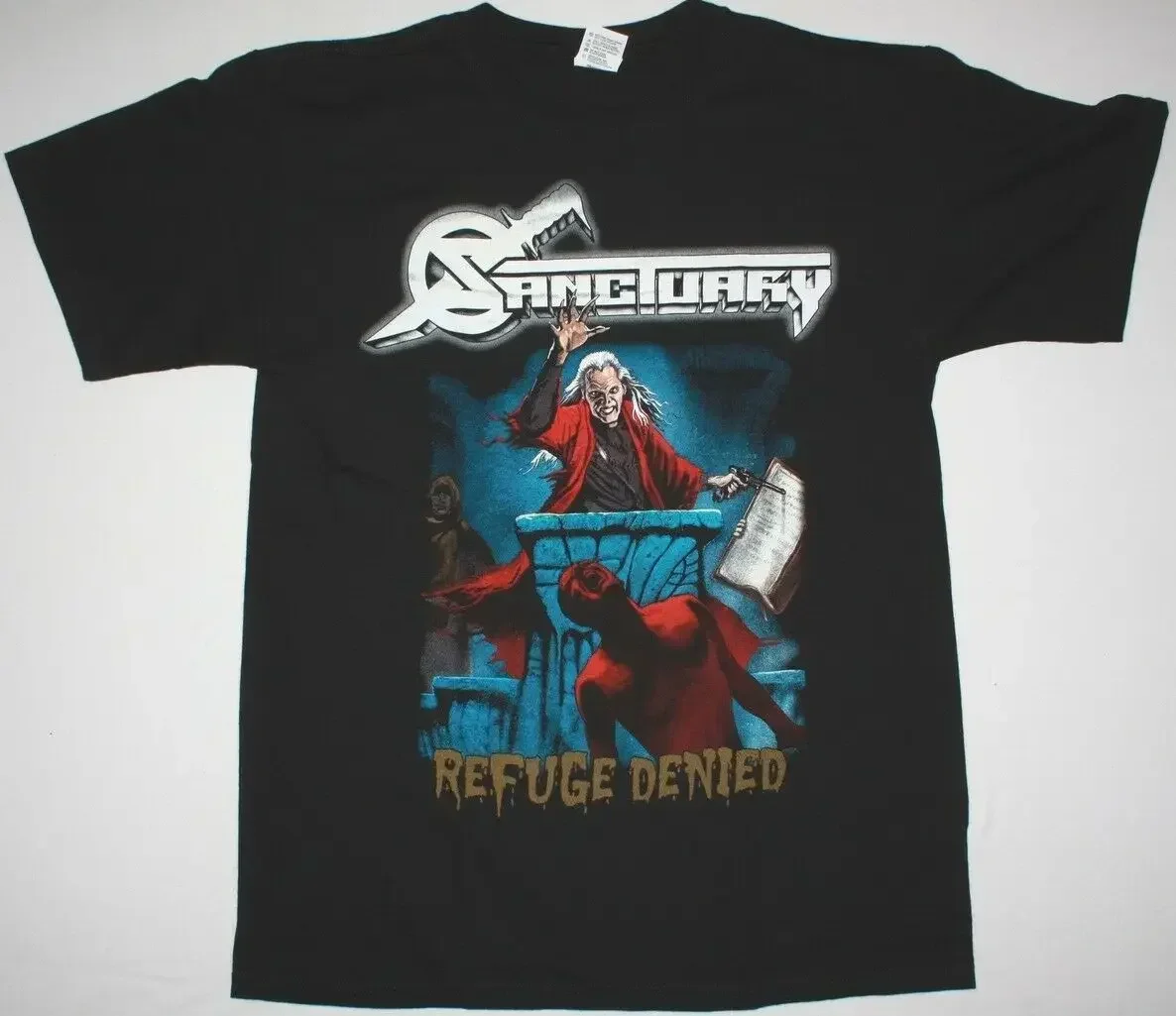 SANCTUARY REFUGE DENIED CRIMSON GLORY NEVERMORE OVERKILL NEW BLACK T SHIRT