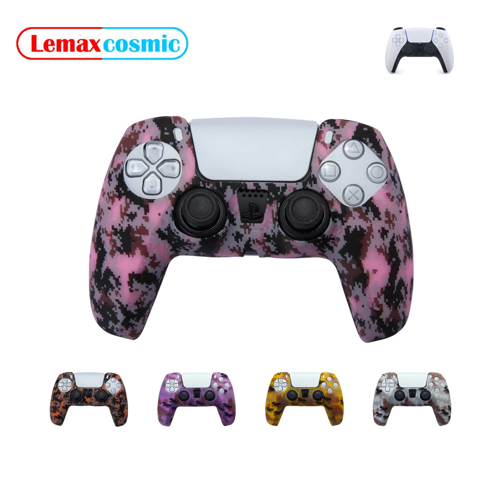 Controller Skin Anti Slip Camouflage Silicone Sleeve Protective Shell Handle Dustproof Case Cover For Sony Playstation 5 PS5