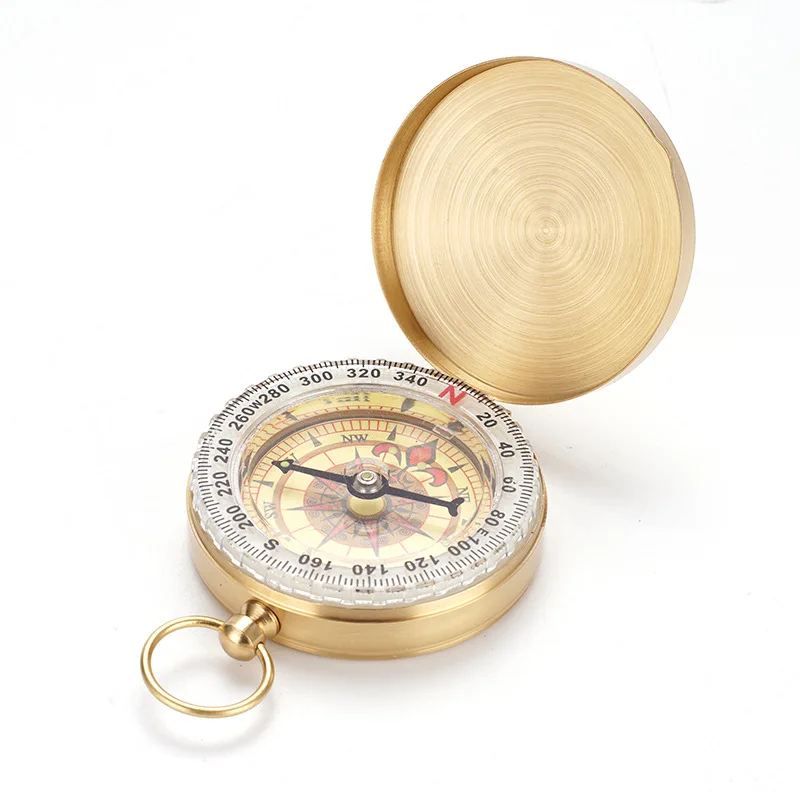 Pure Copper North Needle G50 Pocket Watch Flip up Compass Outdoor Mountaineering Multi functional with Cover Night Light Compass