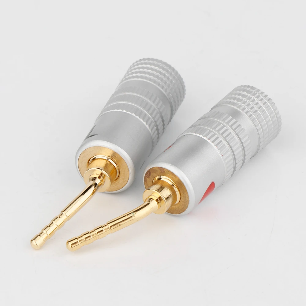 HIFI Gold Plated High Quality 2MM Copper Wire Gold-Plated Welding-Free Banana Plug Speaker Wire Connector Terminals