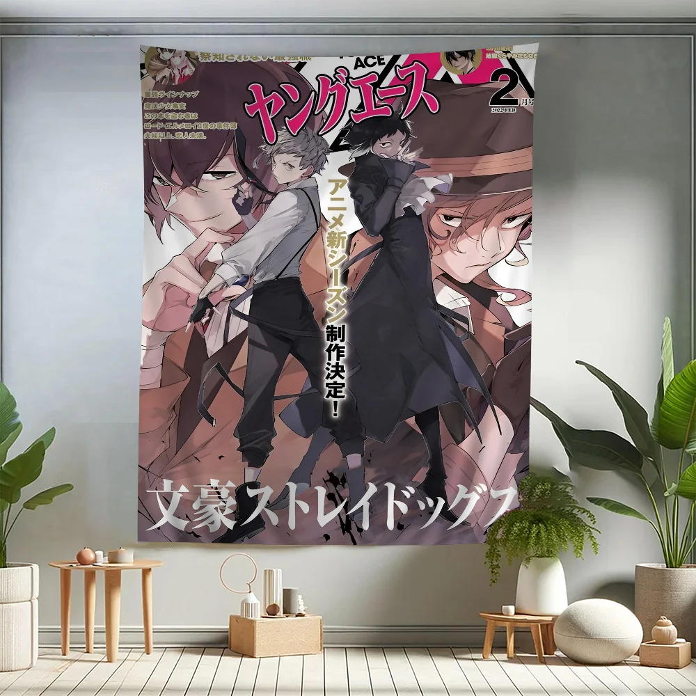 

Bungo Stray Dogs Anime Movie Sticky Colorful Tapestry Wall Hanging Hippie Flower Wall Carpets Dorm Decor Wall Art Decor