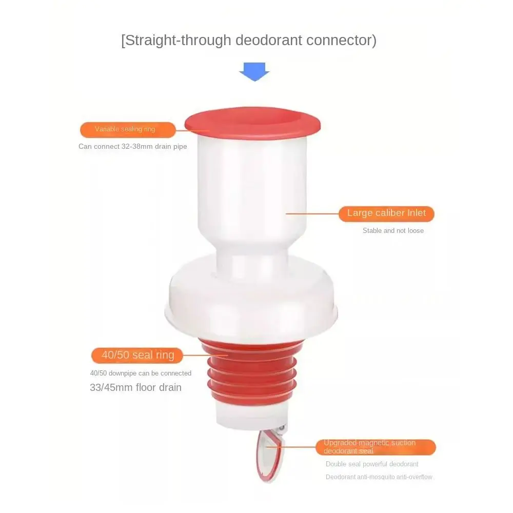 Adaptador de tubulação de drenagem antirodor, Conector de tubulação de água para lavar louça, Filial de esgoto da bacia da cozinha