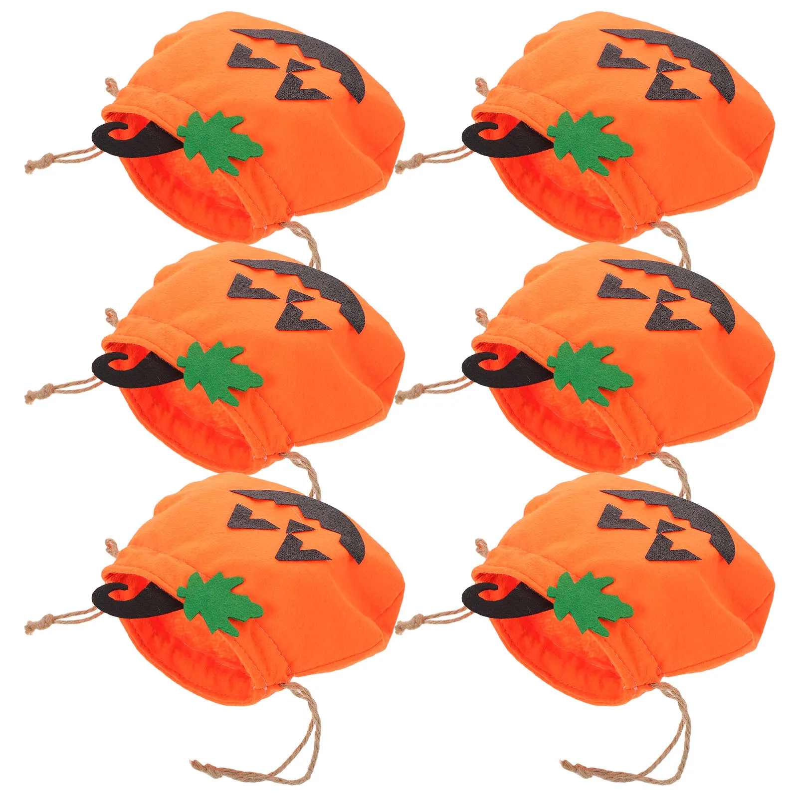

6Pcs Halloween Candy Bags Pumpkin Treat Bags Reusable Tote Kids Pumpkin Party Favor Bag Fall Festival