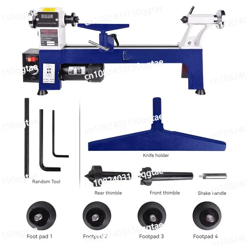 Mini Woodworking Lathe, Small Pen-making Multi-function 8 Inch Mini Household Wood Turning Machine