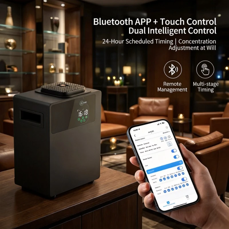 800ml Commercial Bluetooth Scent Diffuser HVAC Intelligent Aroma Machine Desktop Wall Mounted Hotel Fragrance Dispenser