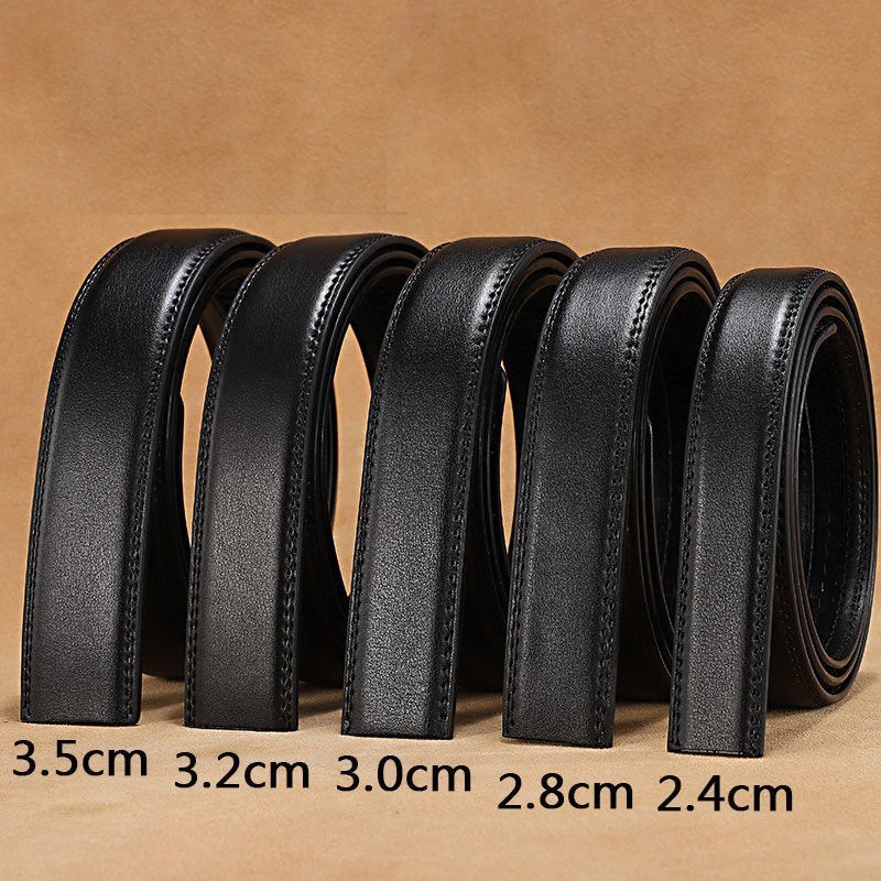 2.4cm 2.8cm 3.0cm 3.2cm 3.5cm Belt With Holes Designer Belts Men High Quality Luxury Brand Cow Leather Belt Without Buckle