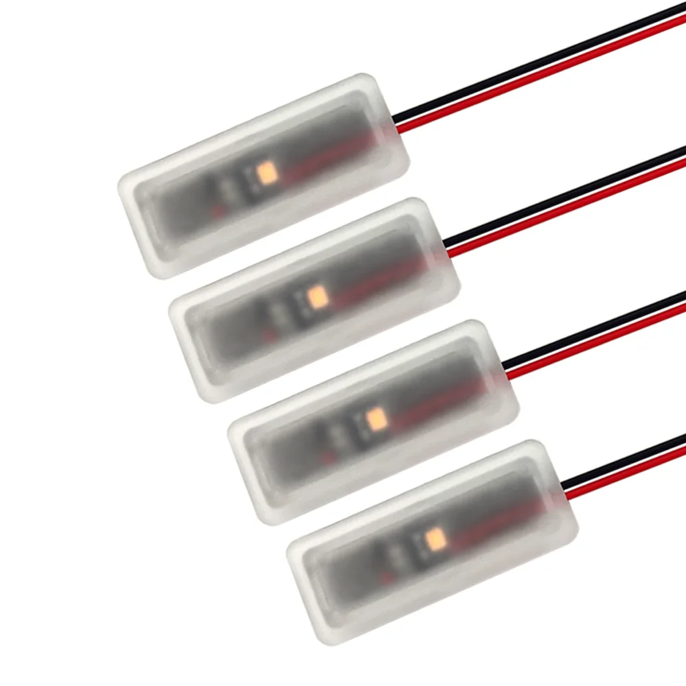 4 luces LED de 12V para instalación en superficie, iluminación ambiental para el interior del coche, luces para el suelo, luces para el armario, luces LED blancas, rojas, azules, verdes, rosas